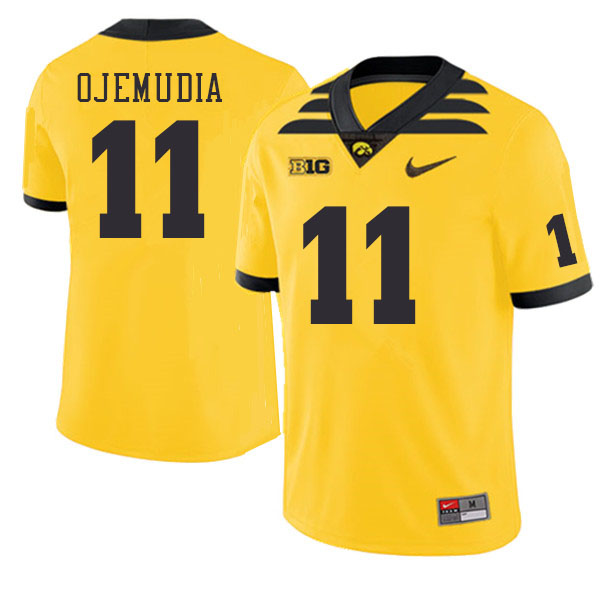 Iowa Hawkeyes #11 Michael Ojemudia College Football Jerseys Stitched Sale-Gold